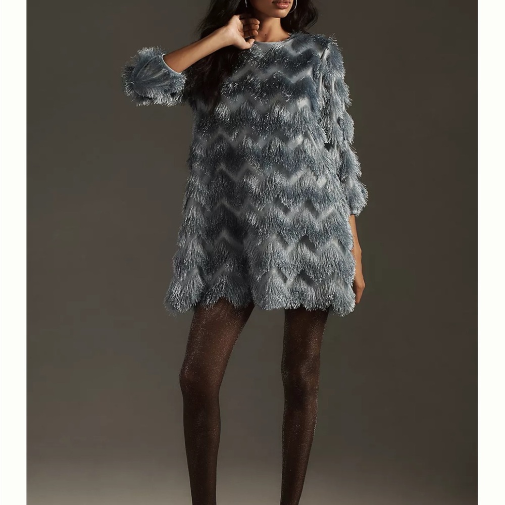 Anthropologie Hutch Fringe Shift Dress